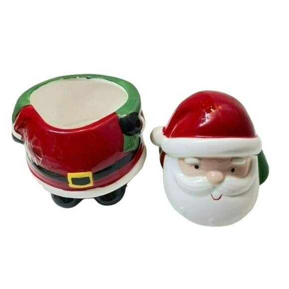 Holiday Time‎ Ceramic Santa Cookie Jar Christmas Holiday Decor 6.5in - Picture 8 of 8